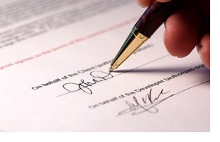 Signing a contract